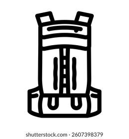 waterproof hiking backpack line icon vector. waterproof hiking backpack sign. isolated contour symbol black illustration