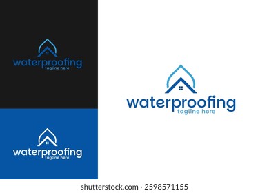 Waterproof house logo design template vector illustration
