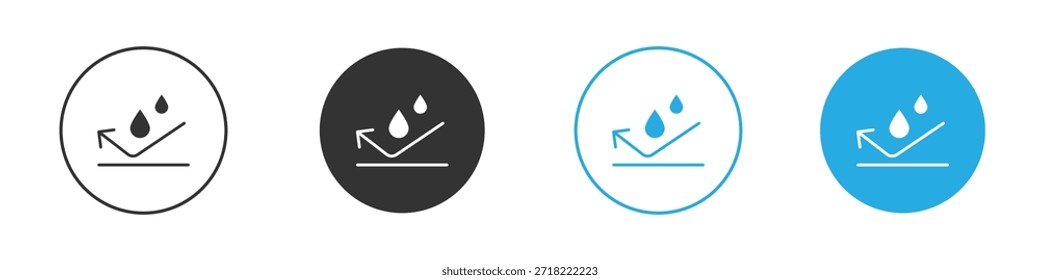 Wasserdichtes Symbol für App- und Webdesign. Einfache Elementgrafik.