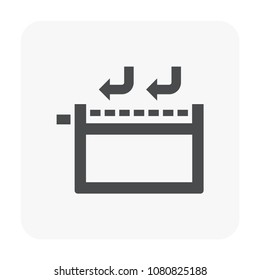 Waterproof icon. Bituminous waterproof membrane installation on top of building. That is a material of waterproofing systems to protect home or buildings from leaking water. Vector illustration icon d