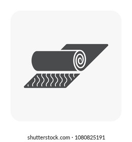 Waterproof icon or bituminous waterproof membrane installation in  waterproofing systems to protect home or buildings from leaking water. Mostly install on roof deck,  wall and floor in basement. 