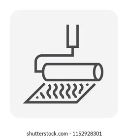 Waterproof icon or bituminous waterproof membrane installation in  waterproofing systems to protect home or buildings from leaking water. Mostly install on roof deck,  wall and floor in basement. 