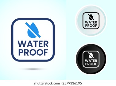 Waterproof icon design illustration, water resistant sign symbol, liquid proof protection