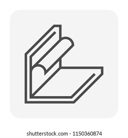 Waterproof icon or home water leak prevented icon to construction or installation waterproof material by primer paint and coating with bituminous waterproof membrane material. Vector icon design.