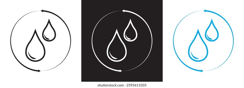 Waterproof icon.  Isolated on white, and black background. Vector illustration. EPS 10
