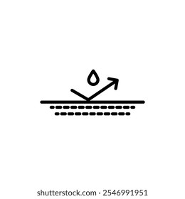 Logotipo lineal del icono impermeable aislado