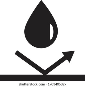 waterproof icon on white background. flat style. water protection icon for your web site design, logo, app, UI. waterproof protection symbol. water repellent surface sign. 