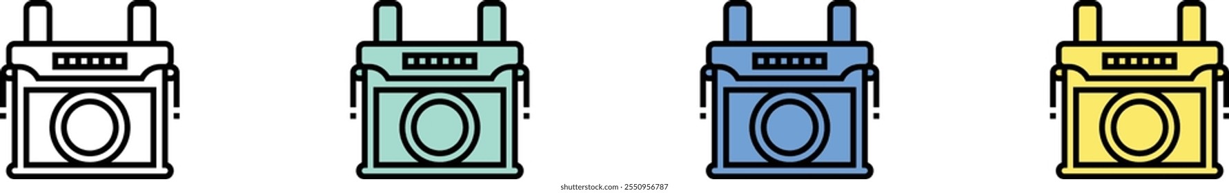 waterproof icon. Outline, Green, Blue and Yellow Style Design Isolated On White Background