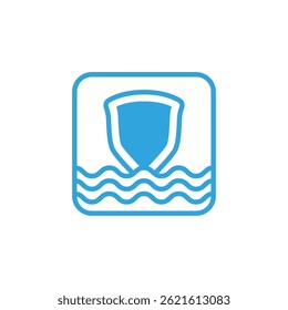 Waterproof icon, waterproof resistan, hydrophobic waterproof symbol.