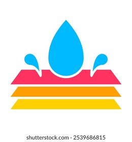 Icono impermeable, resistente con agua 