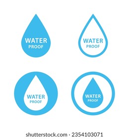 conjunto de iconos a prueba de agua. Logotipo, icono y vector a prueba de agua