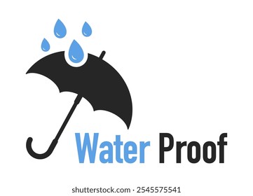 Conjunto de iconos a prueba de agua. A prueba de agua. Protección del agua, protección a prueba de líquidos. Escudo con gota de agua. Material antihumectante, tela hidrófoba, protección de la superficie. Símbolo resistente al agua. Vector