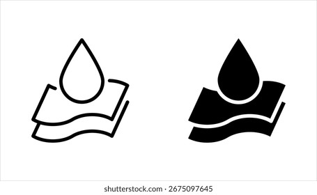 Waterproof icon set. Water resistant symbol. Water protection, vector illustration on white background