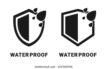 Waterproof icon. Shield with waterdrop. water protection icon. Illustration vector