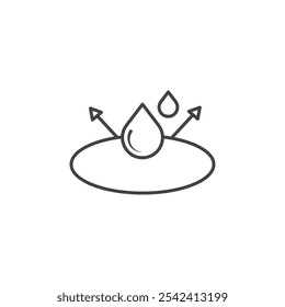 Wasserdichtes Symbol Symbol Zeichen in ausgefülltem Stil