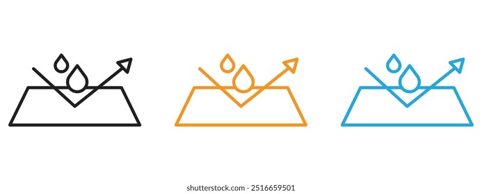 Waterproof icon Thin line illustration set