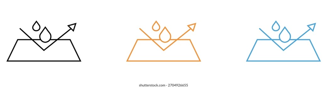 Vetor de ícone impermeável. resistência a líquidos e símbolo de proteção. ilustração de vetor.