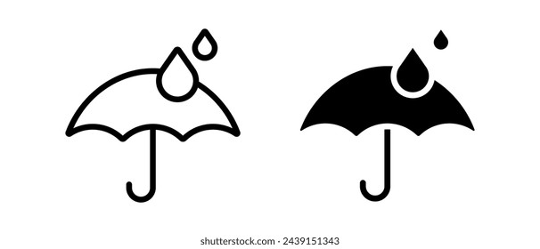 Waterproof icon vector set. Umbrella symbol