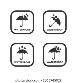 Wasserdichte Symbolvektorgrafik. Wasserdichte Schilder. Vektorelemente