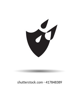 Waterproof icon, water protection icon