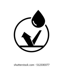 Waterproof Icon, Water Protection Label Sticker Logo