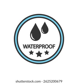 Waterproof icon. Water repellent surface symbol concept, liquid proof protection