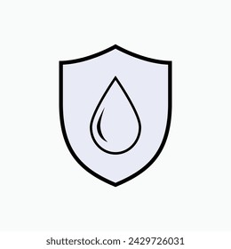 Waterproof Icon. Watertight Symbol - Vector. 