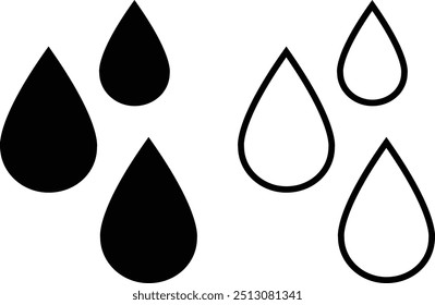 Waterproof icons set vector. water proof symbol illustration of water resistant signs water protection,waterproof label icon in black flat glyph, filled style isolated on transparent background