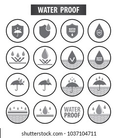 Waterproof icons vector illustration