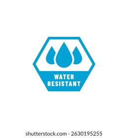 Waterproof icons. Waterproof or water resistant signs. Water protection symbol.