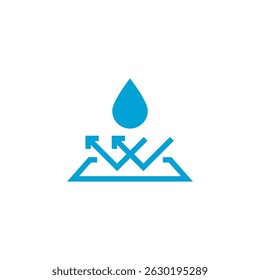 Waterproof icons. Waterproof or water resistant signs. Water protection symbol.