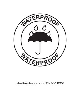 icono de etiqueta impermeable en glifo plano negro, estilo relleno aislado en fondo blanco