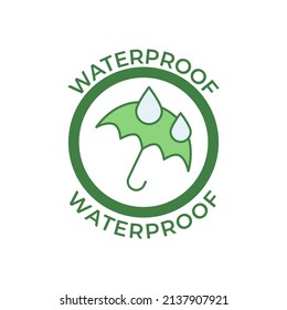 waterproof label icon in black line style icon, style isolated on white background