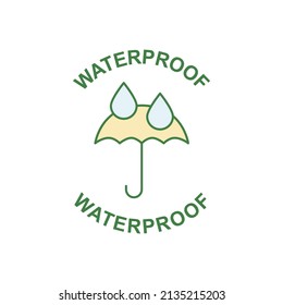 waterproof label icon in color icon, isolated on white background 