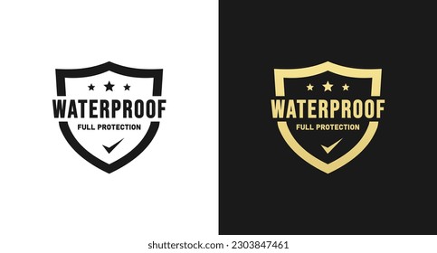 Waterproof label or waterproof symbol vector isolated in Flat Style. Waterproof label for product packaging design element. Simple Waterproof seal for packaging design element.