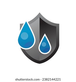 Waterproof label or waterproof symbol vector isolated. Waterproof label for product packaging design element.