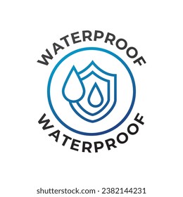 Waterproof label or waterproof symbol vector isolated. Waterproof label for product packaging design element.