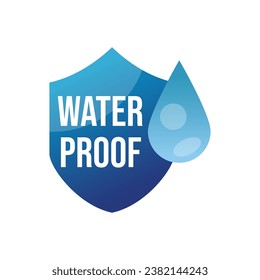 Waterproof label or waterproof symbol vector isolated. Waterproof label for product packaging design element.