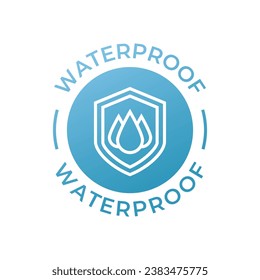 Waterproof label or waterproof symbol vector isolated. Waterproof label for product packaging design element.