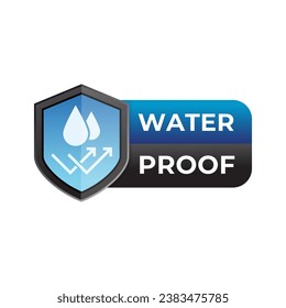 Waterproof label or waterproof symbol vector isolated. Waterproof label for product packaging design element.