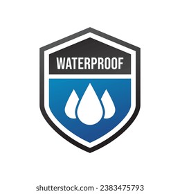 Waterproof label or waterproof symbol vector isolated. Waterproof label for product packaging design element.