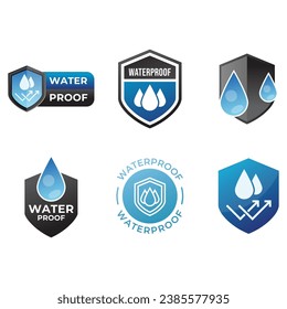 Waterproof label or waterproof symbol vector isolated. Waterproof label for product packaging design element.