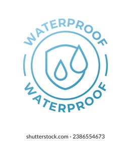 Waterproof label or waterproof symbol vector isolated. Waterproof label for product packaging design element.
