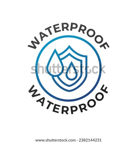 Waterproof label or waterproof symbol vector isolated. Waterproof label for product packaging design element.