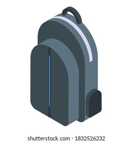 Icono de mochila portátil impermeable. Isométrico icono de vectores de mochila de portátil impermeable para diseño web aislado en fondo blanco
