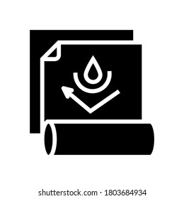 vector de icono de glifo de capa impermeable. signo de capa impermeable. símbolo de contorno aislado ilustración negra