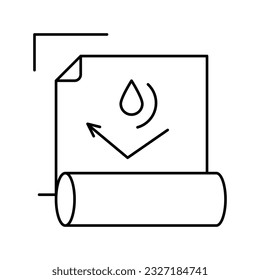 waterproof layer line icon vector. waterproof layer sign. isolated contour symbol black illustration