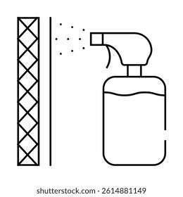 waterproof layer sprayer line icon vector. waterproof layer sprayer sign. isolated contour symbol black illustration