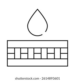 waterproof layer water drop line icon vector. waterproof layer water drop sign. isolated contour symbol black illustration
