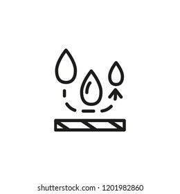 Waterproof line icon. Drop, liquid, arrow, resistance. Fabric features concept. Can be used for topics like clothing industry, outdoor clothes, water protection